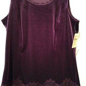 Coldwater Creek velvet knit tank NWT